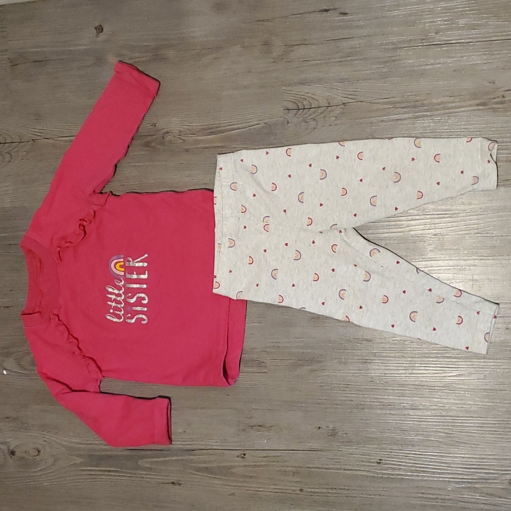 💚 Child of Mine | Toddler Sweater and Legging Outfit | Pink Rainbow | 18M